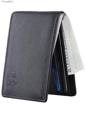 RFID Blocking Bifold Wallet Slim Front Pocket Card Holder Men